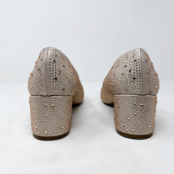 [Adrienne Vittadini] Fiona Crystal Sequined Pointed Toe Block Heel Pumps Sz 11M - Picture 4 of 11